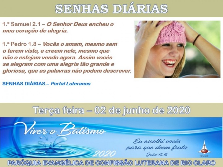 Senhas do dia - 02.06.2020