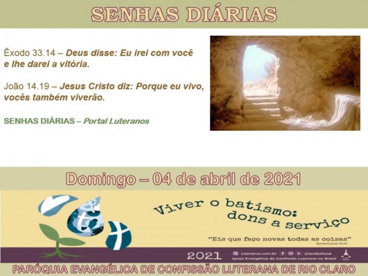 Senhas do dia - 04.04.2021