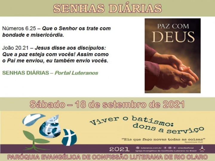 Senhas do dia - 18.09.2021