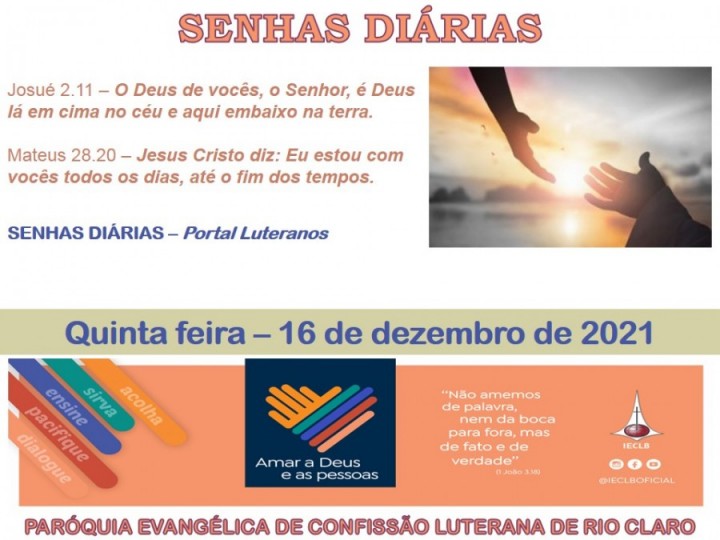 Senhas do dia - 16.12.2021