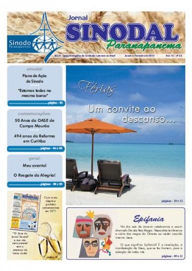 Jornal Sinodal Paranapanema - Ano 12 - Nº.  62 - Janeiro e Fevereiro 20 12