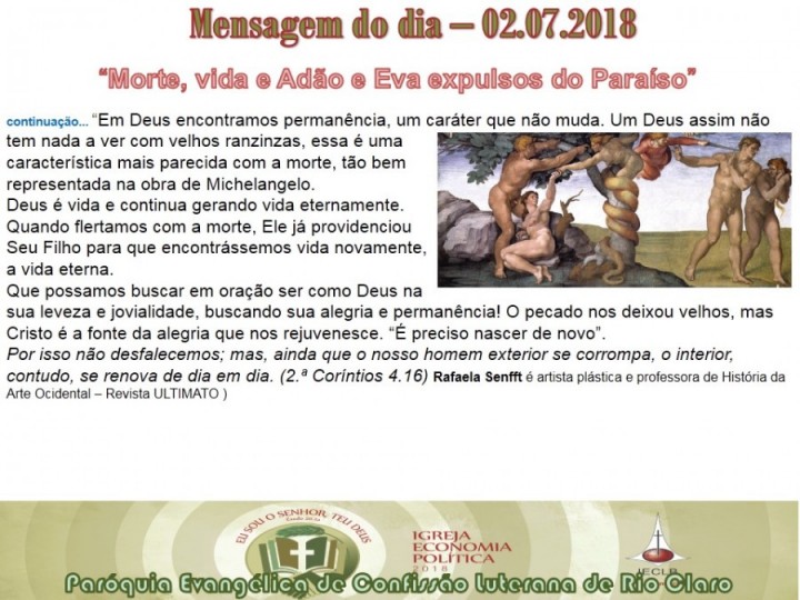 Mensagem do dia - 02.07.2018