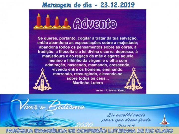 Mensagem do dia - 23.12.2019