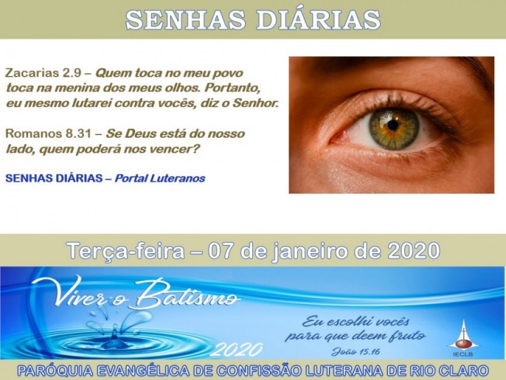 Senhas do dia - 07.01.2020