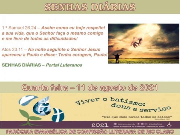 Senhas do dia - 11.08.2021