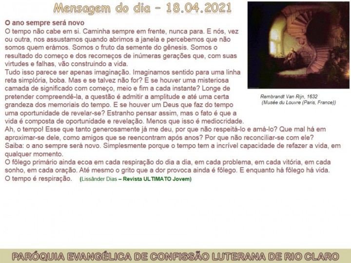 Mensagem do dia - 18.04.2021