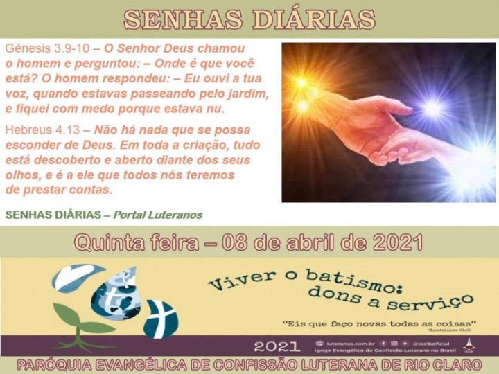 Senhas do dia - 08.04.2021