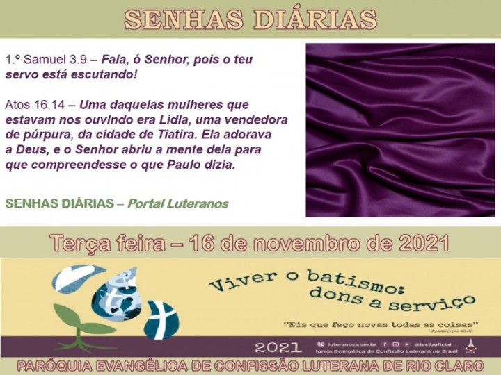 Senhas do dia - 16.11.2021