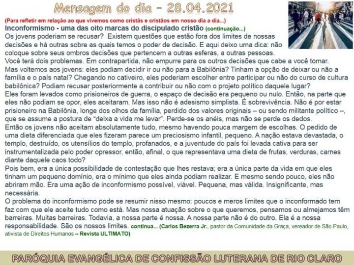 Mensagem do dia - 28.04.2021