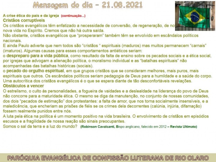 Mensagem do dia - 21.08.2021