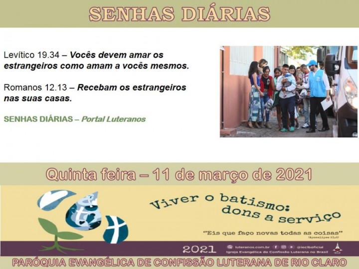 Senhas do dia - 11.03.2021