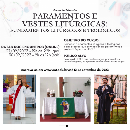 Curso paramentos e vestes litúrgicas