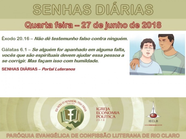 Senhas do dia - 27.06.2018