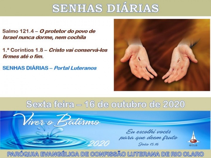 Senhas do dia - 16.10.2020