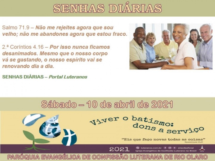 Senhas do dia - 10.04.2021