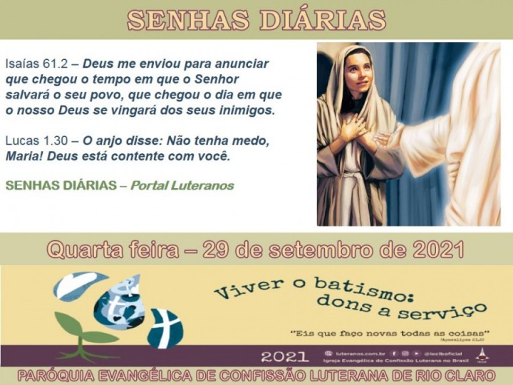 Senhas do dia - 29.09.2021