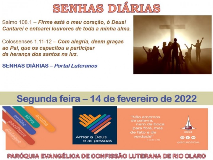 Senhas do dia - 14.02.2022