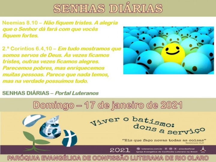 Senhas do dia - 17.01.2021