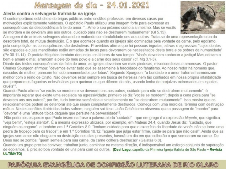 Mensagem do dia - 24.01.2021