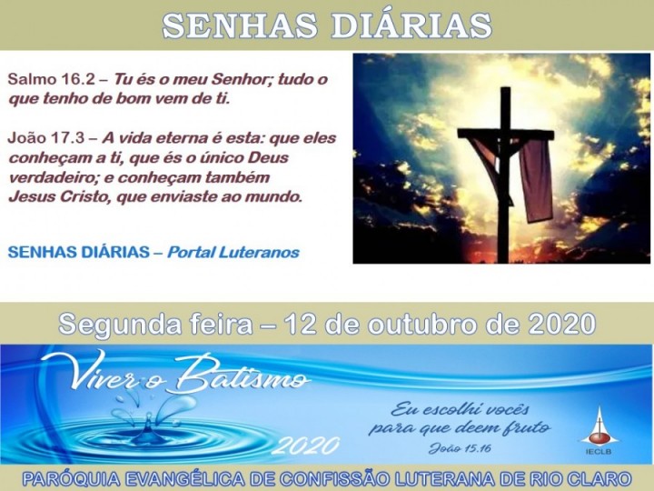 Senhas do dia - 12.10.2020