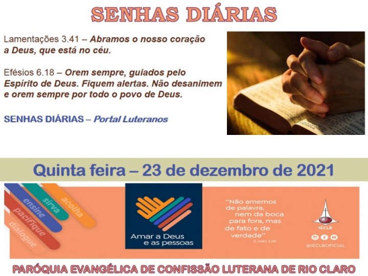 Senhas do dia - 23.12.2021