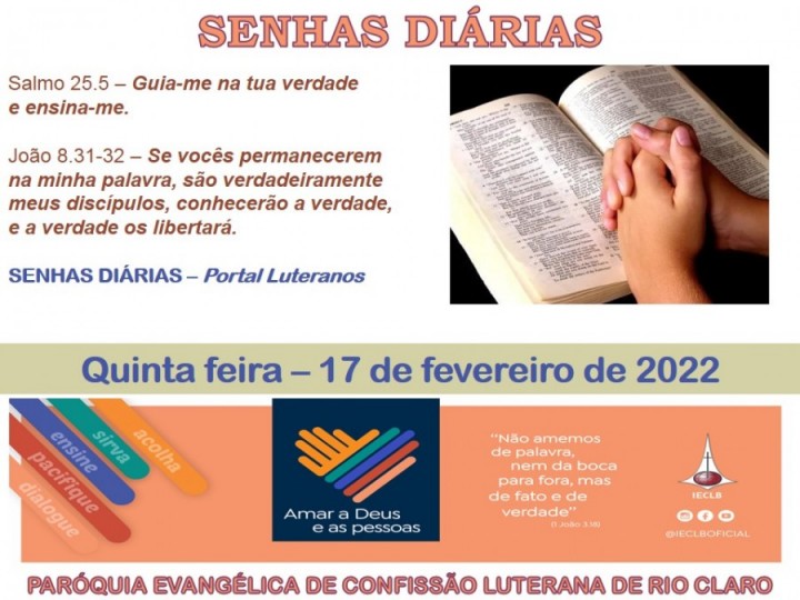 Senhas do dia - 17.02.2022