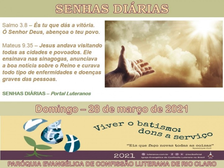 Senhas do dia - 28.03.2021