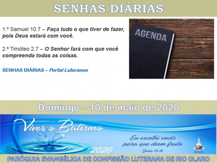 Senhas do dia - 10.05.2020