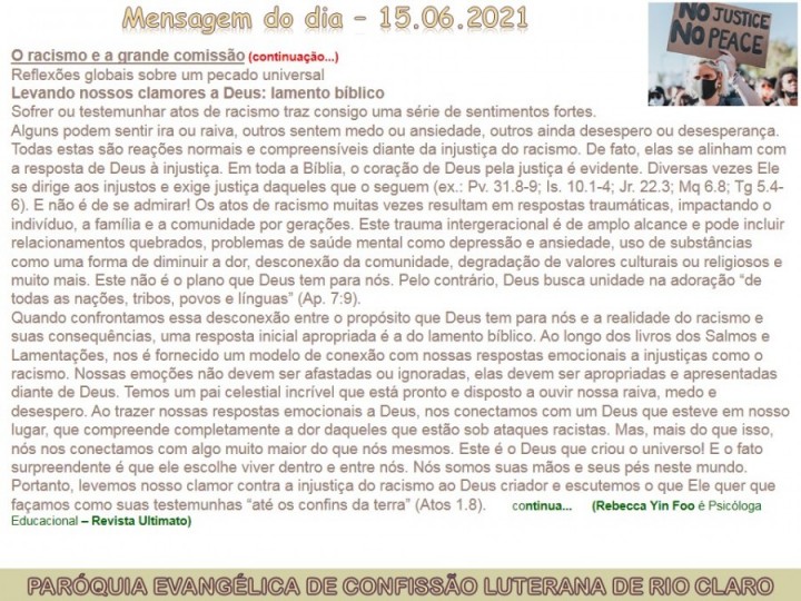 Mensagem do dia - 15.06.2021