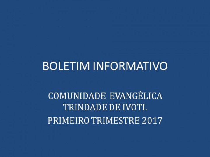 BOLETIM INFORMATIVO