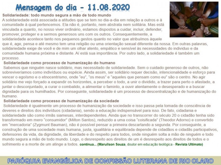 Mensagem do dia - 11.08.2020