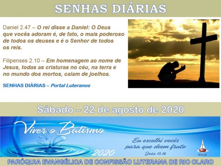 Senhas do dia - 22.08.2020