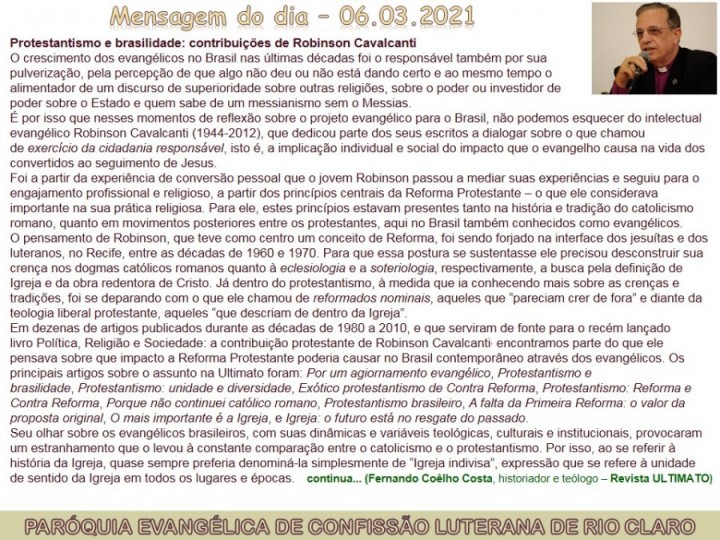 Mensagem do dia - 06.03.2021