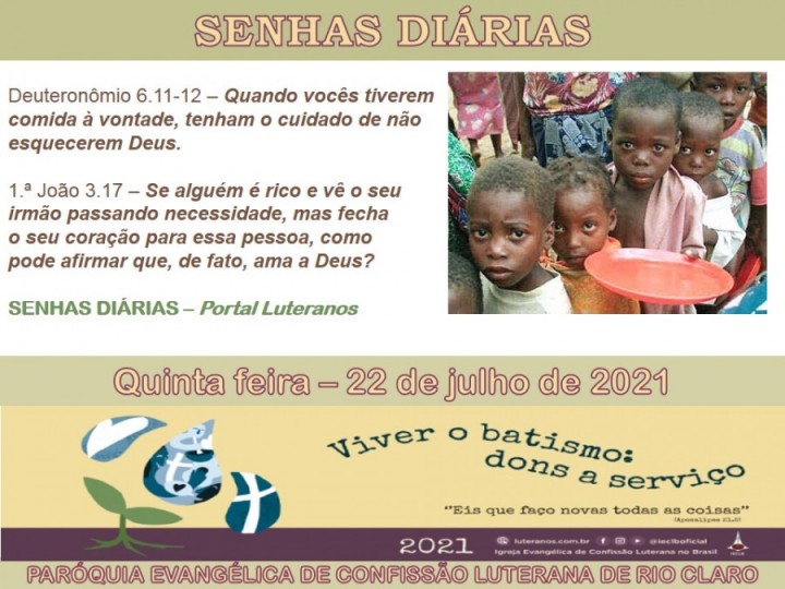 Senhas do dia - 22.07.2021