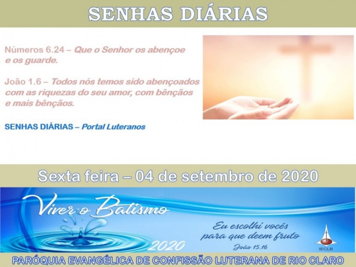 Senhas do dia - 04.09.2020