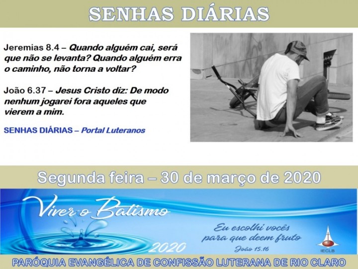 Senhas do dia - 30.03.2020