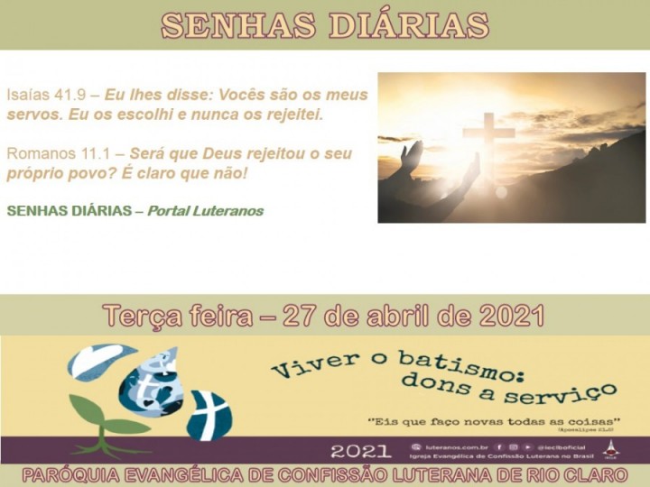 Senhas do dia - 27.04.2021