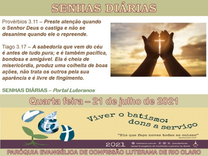 Senhas do dia - 21.07.2021