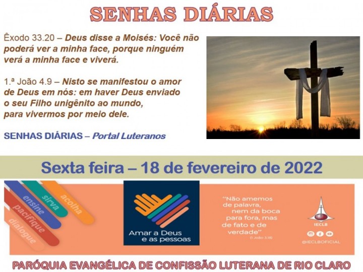 Senhas do dia - 18.02.2022