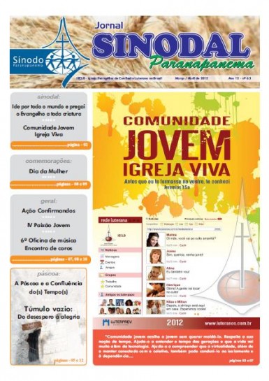 Jornal Sinodal Paranapanema - Ano 12 - Nº.  63 -  Março e Abril 2012