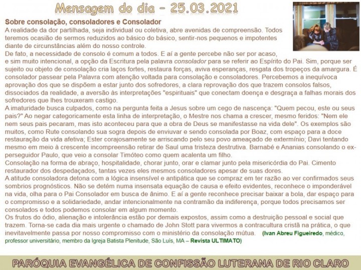 Mensagem do dia - 25.03.2021