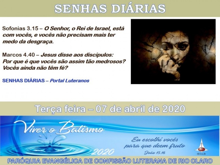 Senhas do dia - 07.04.2020