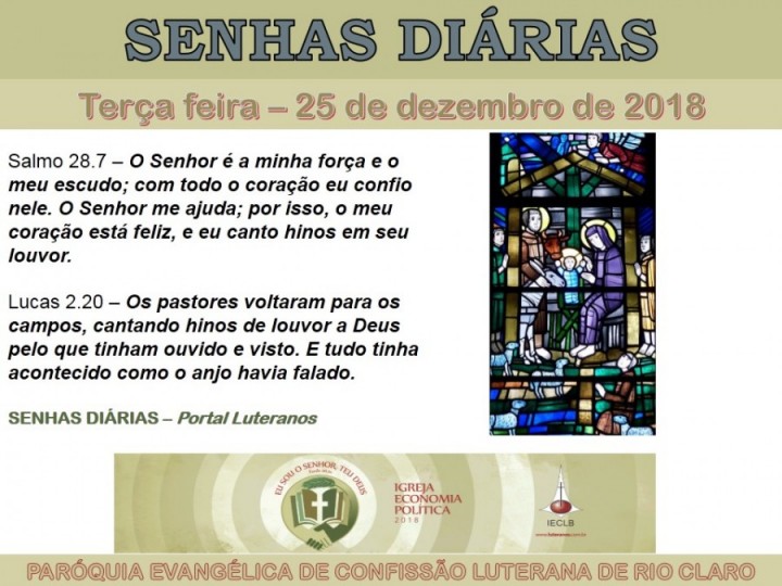 Senhas do dia - 25.12.2018