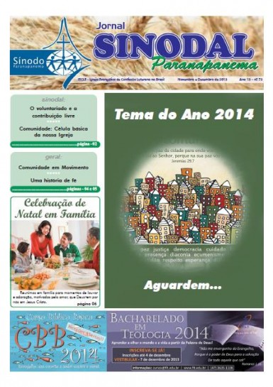 Jornal Sinodal Paranapanema - Ano 13 - Nº.  73 - Novembro e Dezembro 2013