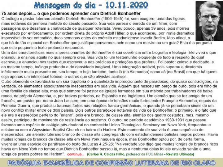 Mensagem do dia - 10.11.2020