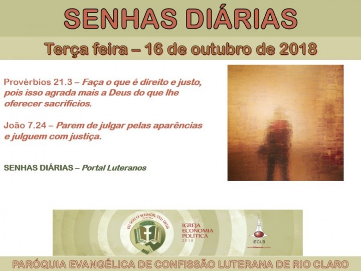 Senhas do dia - 16.10.2018