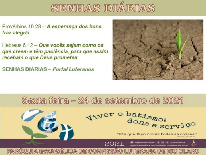 Senhas do dia - 24.09.2021