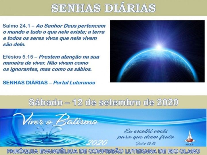 Senhas do dia - 12.09.2020