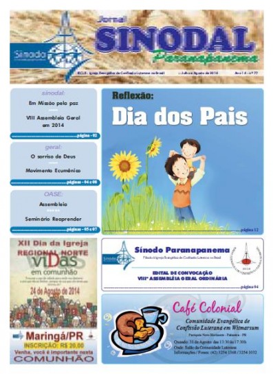 Jornal Sinodal Paranapanema - Ano 14 - Nº.  77 - Julho e Agosto 2014