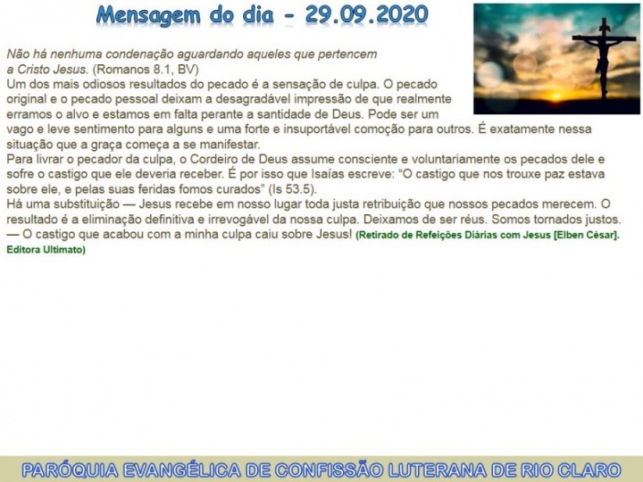 Mensagem do dia - 29.09.2020